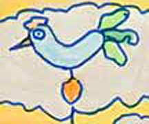 Vogel, geschilderd door Jasmijn ©2007